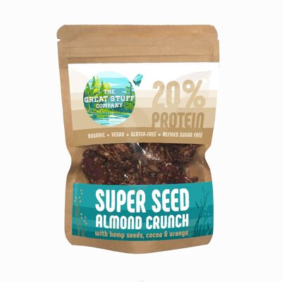 Super Seed Almond Crunch - Cacao y Naranja, 10 x 40g