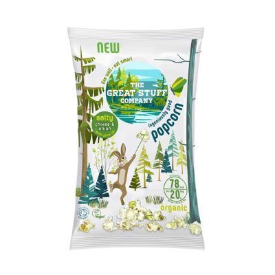 Popcorn con erba cipollina salata e cipolla (biologica), 20 x 20 g