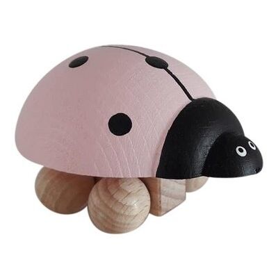 Wooden ladybug light pink