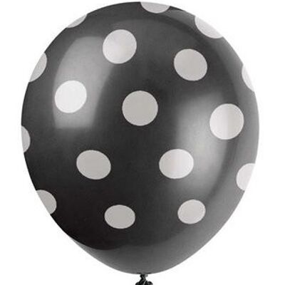 Luftballons gepunktet schwarz/weiß
