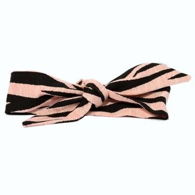 Baby hair band knotted zebra black/salmon
