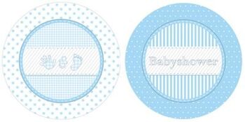 BABYSHOWER Assiette bleu clair 1