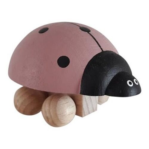 Wooden ladybug old pink