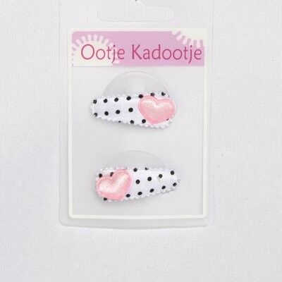 Baby hair clip DOT white