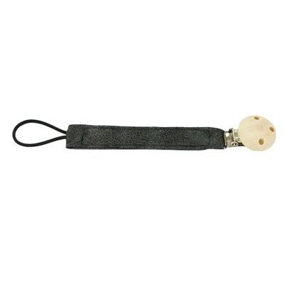 Pacifier ribbon leather look anthracite