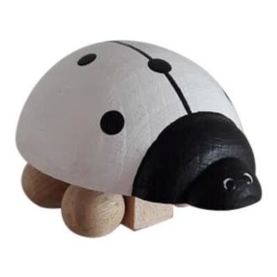 Wooden ladybug white