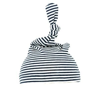 Bonnet bébé avec rayure boutonnée