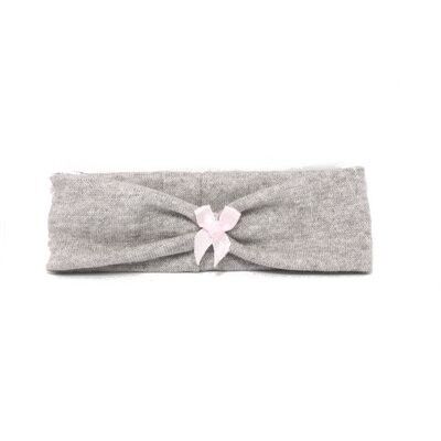 Baby hair band BOW TIE mini grey/melange