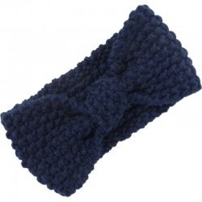 Baby headband chunky knit navy