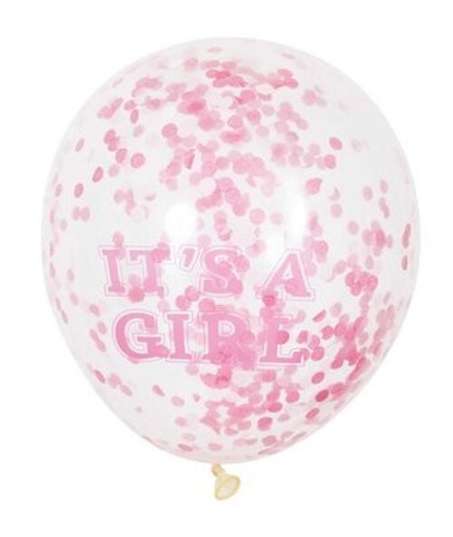 Ballonnen its a girl confetti