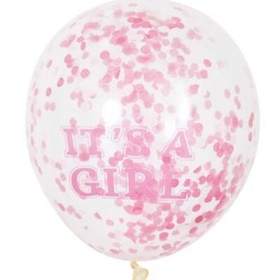 Ballonnen its a girl confetti