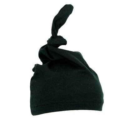 Baby hat with button black