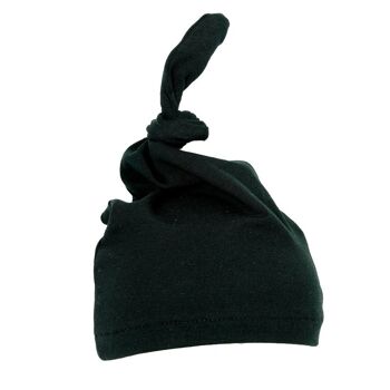 Bonnet bébé avec bouton noir 2