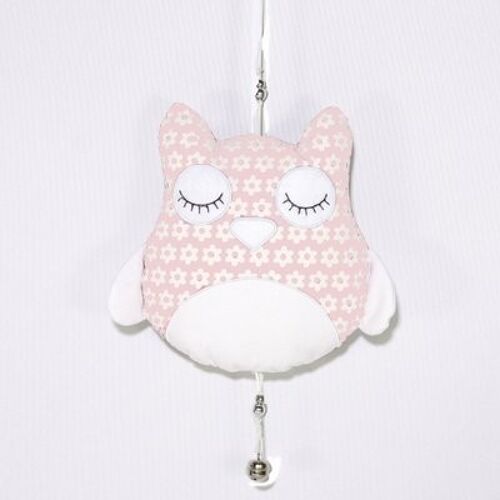Decorative pendant OWL powder pink
