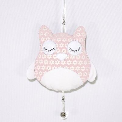 Decorative pendant OWL powder pink