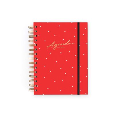 Agenda without dates. Red. Week + notes