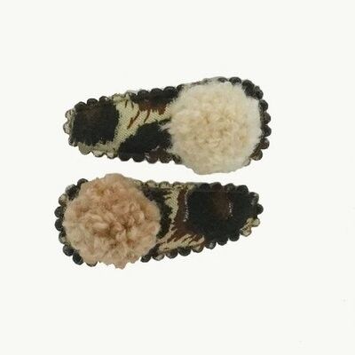 Baby hair clip PANTHER pompom