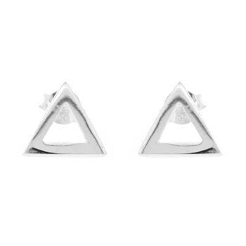 Boucles d'oreilles triangle en argent sterling et boîte de présentation 1