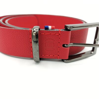 Soft red leather belt T3- OFG