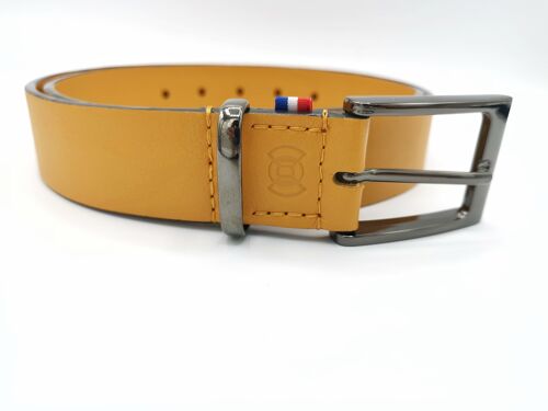 Ceinture en cuir souple jaune T1