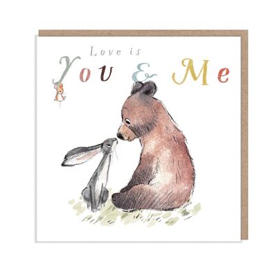 Nuestro aniversario, tarjeta de felicitación de calidad, Love is..., 'el oso, la liebre y el ratón', ilustraciones conmovedoras, fabricadas en el Reino Unido, BHME01