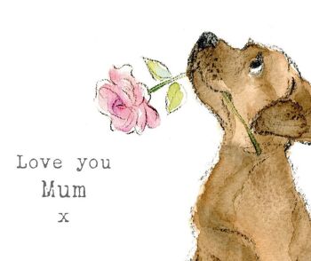 Carte de fête des mères - Carte de maman - Carte de voeux de qualité - Illustration charmante - Gamme 'Absolutely barking' - Labrador - Fabriqué au Royaume-Uni - ABE015 4