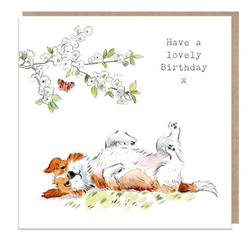 Dog Birthday Card - Quality Greeting Card - Charming illustration - 'Absolutely barking' range - Jack Russell - Made in UK - ABE037