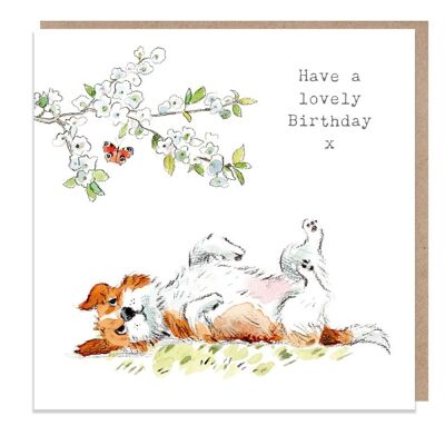 Tarjeta de cumpleaños para perros - Tarjeta de felicitación de calidad - Ilustración encantadora - Gama 'Absolutamente ladrando' - Jack Russell - Hecho en el Reino Unido - ABE037