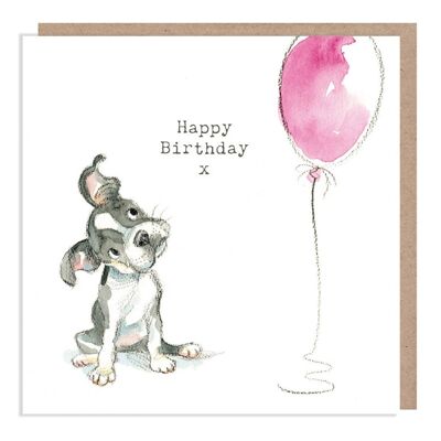 Carte d'anniversaire pour chien - Carte de voeux de qualité - Illustration charmante - Gamme 'Absolutely barking' - Bouledogue français - Fabriqué au Royaume-Uni - ABE04