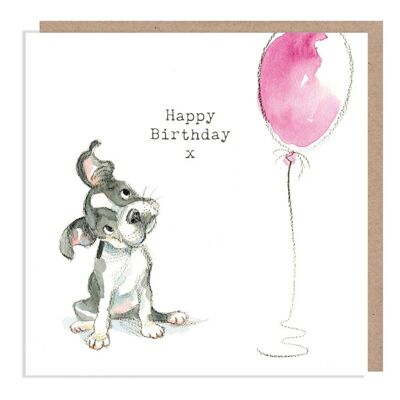 Biglietto di compleanno per cani - Biglietto di auguri di qualità - Illustrazione affascinante - Gamma "Absolutely barking" - Bulldog francese - Prodotto nel Regno Unito - ABE04