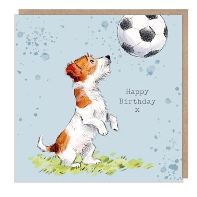 Geburtstagskarte – hochwertige Grußkarte – bezaubernde Illustration – „Absolutely Barking“-Reihe – Jack Russell – hergestellt in Großbritannien – ABE011