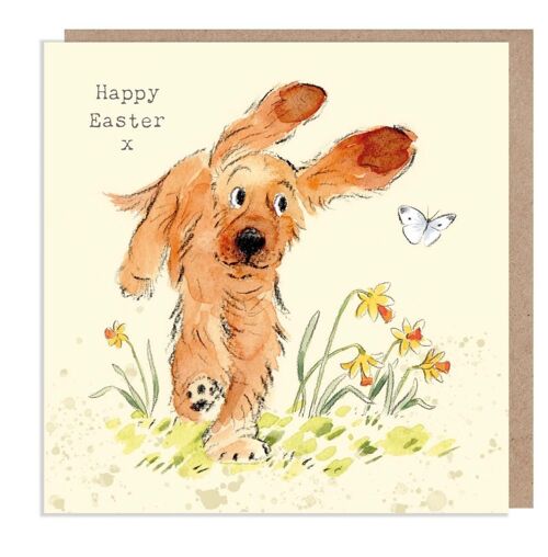 Easter Card - Quality Greeting Card - Charming illustration - 'Absolutely barking' range - Cocker Spaniel design - Made in UK - ABEASTER01