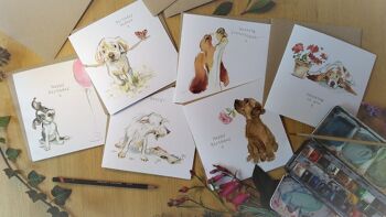 Carte d'anniversaire pour chien - Carte de voeux de qualité - Illustration charmante - Gamme 'Absolutely barking' - Cocker spaniel - Made in UK - ABE041 3