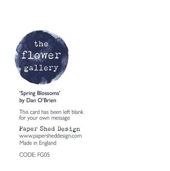 Fleurs de printemps - Carte de voeux, gamme « The Flower Gallery », Paper Shed Design, Art Card, Original Painting by Dan O'Brien, Blank inside 6