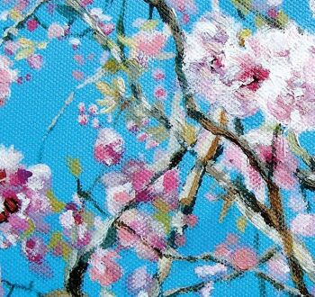 Cherry Blossom Tree- Carte de voeux, gamme « The Flower Gallery », Paper Shed Design, Art Card, Original Painting by Dan O'Brien, Blank inside 4