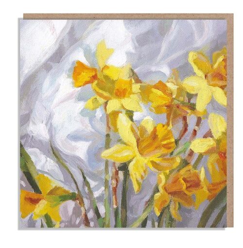 Daffodils - Quality Greeting Card, Perfect for Easter, 'The Flower Gallery' range, Paper Shed Design, Art Card, Blank inside,