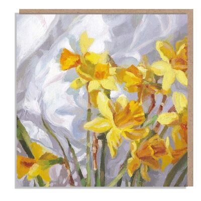 Narcisos - Tarjeta de felicitación de calidad, perfecta para Pascua, gama 'The Flower Gallery', diseño de cobertizo de papel, tarjeta de arte, interior en blanco,