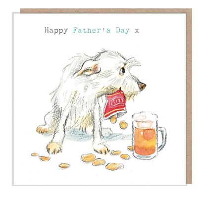 Vatertag – Love you Dad – hochwertige Grußkarte – bezaubernde Illustration – „Absolutely Barking“-Reihe – hergestellt in Großbritannien – ABFD01