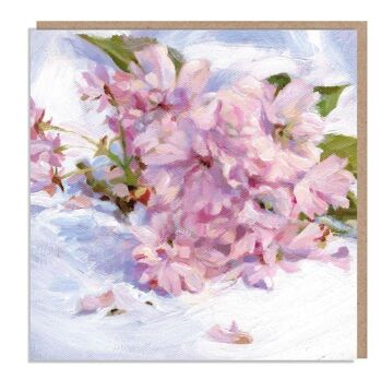 Fleur de cerisier - Carte de voeux, gamme « The Flower Gallery », Paper Shed Design, Art Card, Original Painting by Dan O'Brien, Blank inside 1