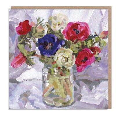 Anemones - Greeting Card, 'The Flower Gallery' range, Paper Shed Design, Art Card, Original Painting by Dan O'Brien, Blank inside