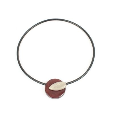 LANZA rouge foncé/chrome necklace