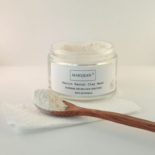 Restoring Kaolin Clay Facial Mask For Dry Skin Conditions With Buttermilk