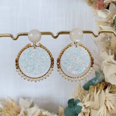 “Little Pretty” Earrings – White Glitter
