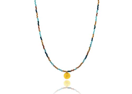 Multi Blue 'Little Star’ Charm Necklace