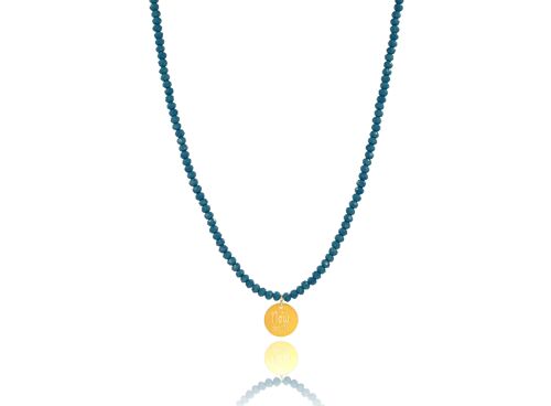 New Year Me’ Lucky Charm 2022 Teal Crystal Necklace