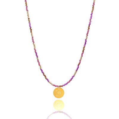 New Year Me’ Lucky Charm 2022 Pink Palette Necklace