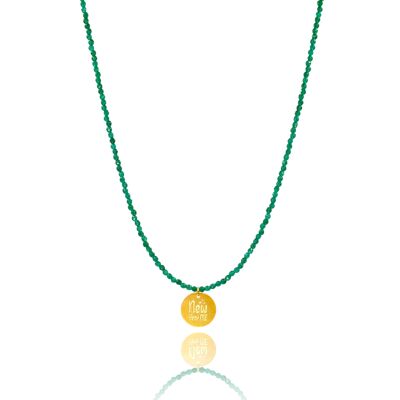 New Year Me’ Lucky Charm 2022 Green Agate Necklace