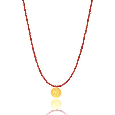 Collier New Year Me’ Lucky Charm 2022 Rouge Feu Mat