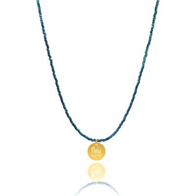 New Year Me' Lucky Charm 2022 Collana Blue Metallics