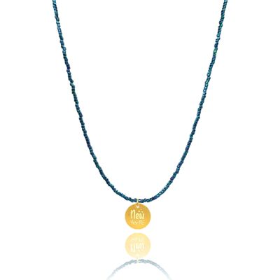 New Year Me’ Lucky Charm 2022 Blue Metallics Necklace